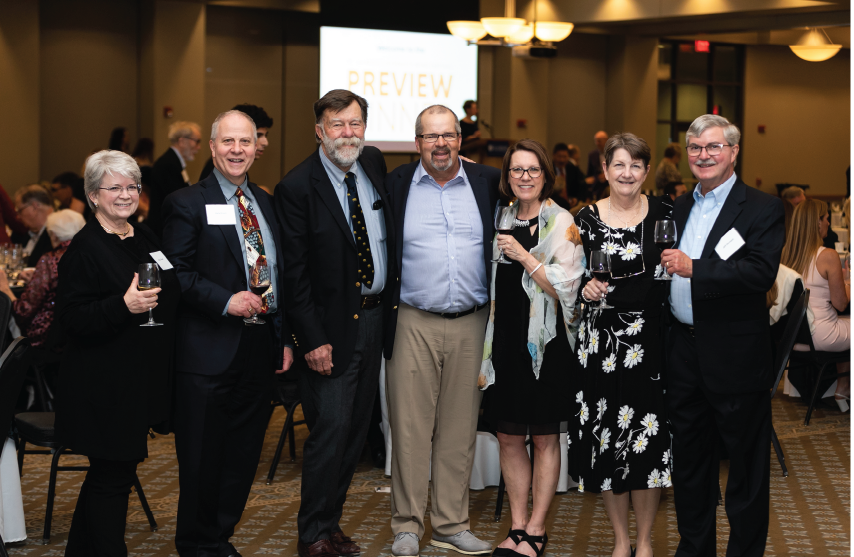 seven participants at SAU's preview dinner