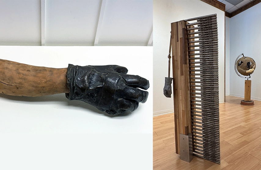 Art sculptures from artist John Hunting Hanson's collection TOIL.