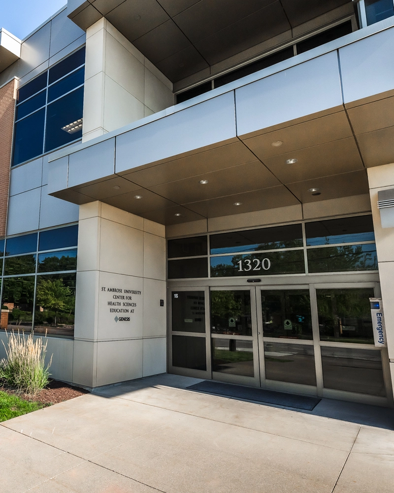 A photo of the Center for Health Sciences Education at St. Ambrose University.