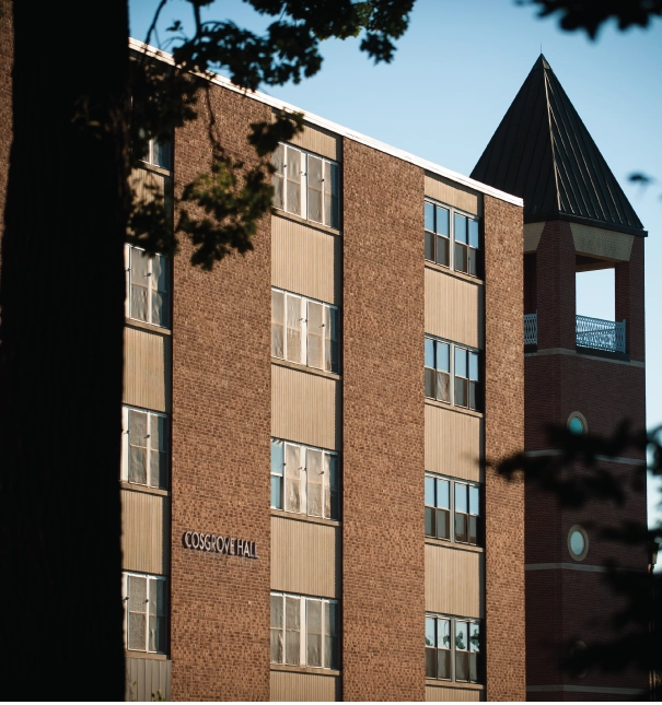 Exterior view of St. Ambrose University's Cosgrove Hall.