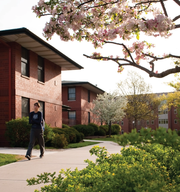 Exterior view of St. Ambrose University's Townhouses.