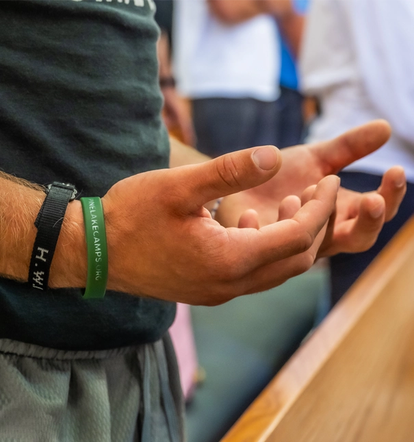 Student engages in prayer.