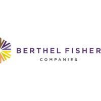 The purple and yellow Berthel Fisher Logo