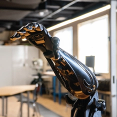 Robotic arm in classroom.